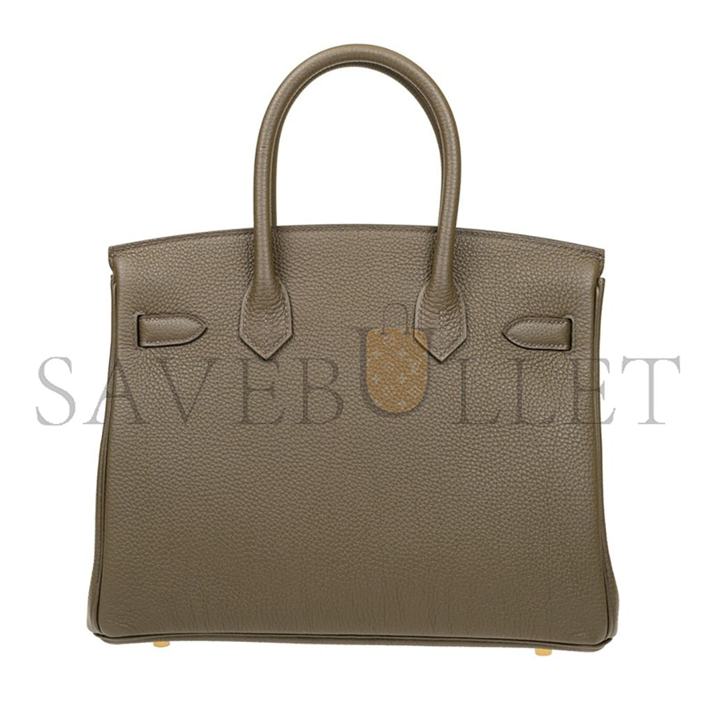 HERMES MASTER BIRKIN 25 EPSOM LEATHER TRENCH COAT GREY GOLD BUCKLE BAG H028369CCM8 (25*20*13cm)